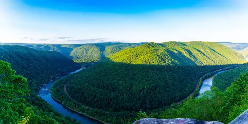 Река Нью-Ривер в США, вид сверху