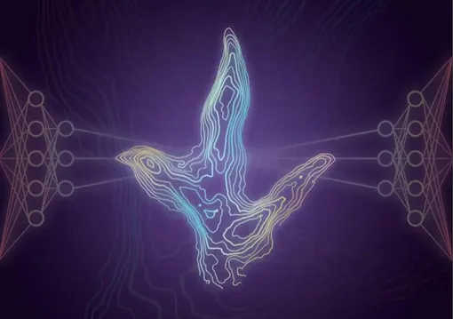 Отпечаток лапы динозавра юрского периода, воспроизведенный с помощью 5-миллиметровых контуров на основе фотограмметрической модели. Схема по обеим сторонам представляет нейронную сеть машинного обучения Хартмана и др. (2026)