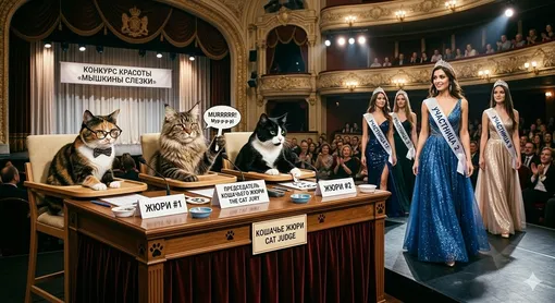 Самое объективное жюри. Представьте заголовки газет: «Титул "Мисс Мира" присужден участнице № 5 по единогласному мурлыканью жюри».