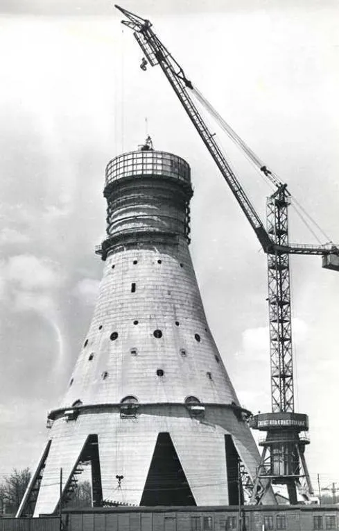 Останкинская башня во время строительства