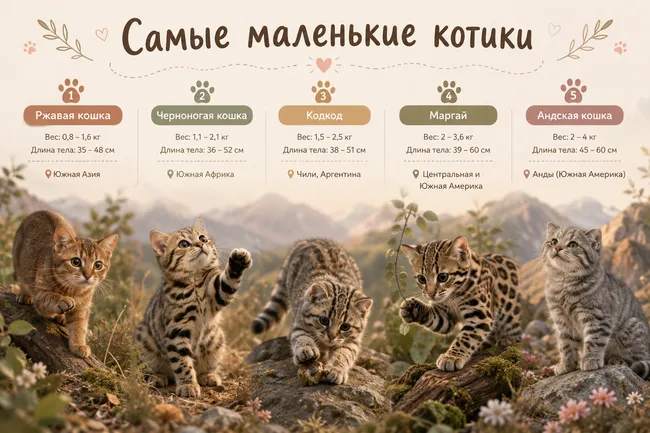 Самые маленькие дикие кошки в мире