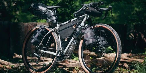 loaded bikepacking bike