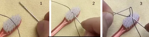 Как вдеть нитку в иглу с помощью зубной щетки