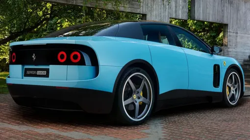 ferrari luce rear view blue ferrari luce rear view blue