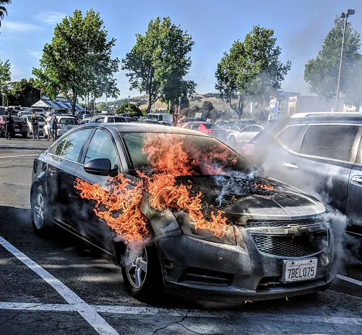 vehicle engine on fire vehicle engine on fire