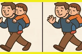 Папа с сыном: найдите отличия между двумя милыми рисунками