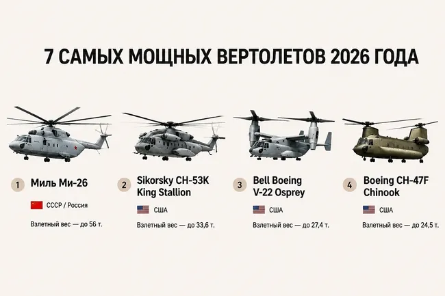Винтокрылые силачи: 7 самых мощных вертолетов 2026 года