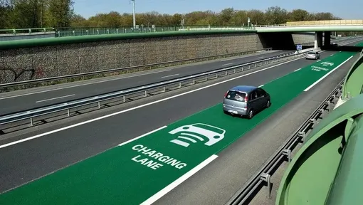 дорога с беспроводной зарядкой электромобилей дорога с беспроводной зарядкой электромобилей