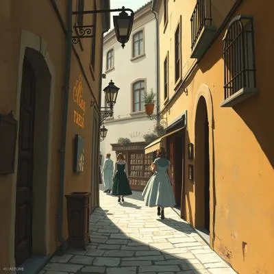 Сгенерированное изображение улицы 18 века