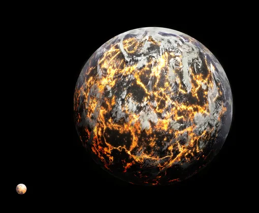 Традиционное представление ранней Земли как лавовой планеты в Гадейский эон.