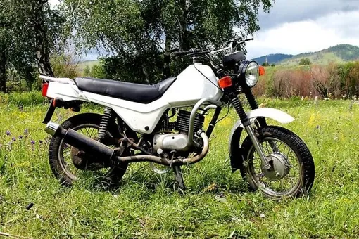 ЗиД в нестандартном белом цвете и с неродной выхлопной трубой. мотоцикл зид