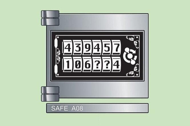 Математический ребус: подберите цифры для сейфа на картинке