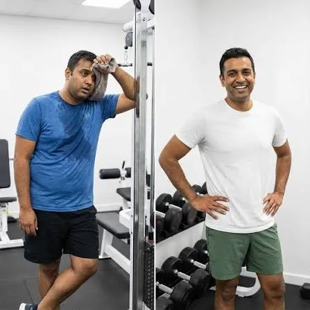 before and after man in gym