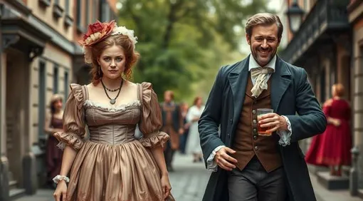 Сгенерированное изображение мужчины и женщины 18 века