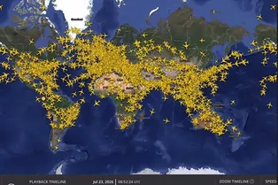 Flightradar24 зарегистрировал новый рекорд: 23 июля в воздухе было одновременно более 150 тысяч бортов