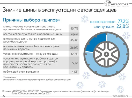 опрос водителей о причинах выбора шипованных шин