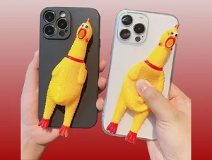 Чехол для телефона с забавной кричащей курицей
