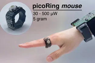 Появилось кольцо-мышь picoRing без Bluetooth: оно работает месяц без подзарядки