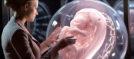 женщина у инкубатора, где растет ребенок женщина у инкубатора, где растет ребенок
