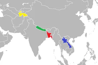 Каким цветом выделен Лаос? Задачка для настоящих знатоков географии