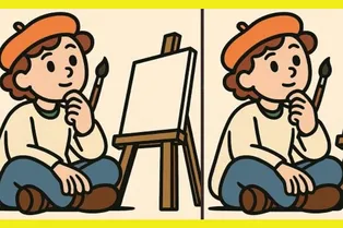 Художник и пустой холст: найдите 3 отличия между картинками