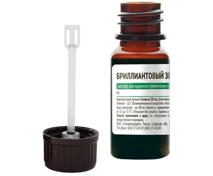 флакон бриллиантовый зеленый с кисточкой