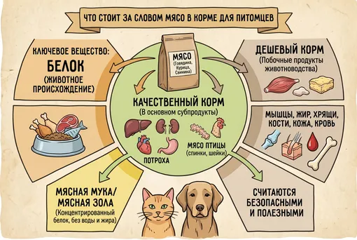 мясо в составе корма для животных