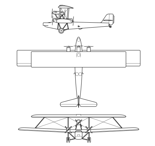 Caproni Ca.90 3-view