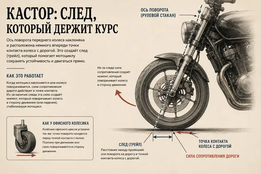 эффект кастора и устойчивость мотоцикла