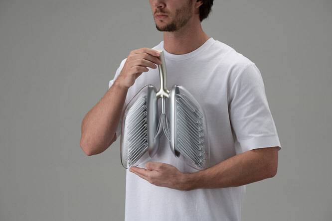 Художники показали, как могут выглядеть легкие в будущем: они сделаны из металла и препятствуют распространению вирусов