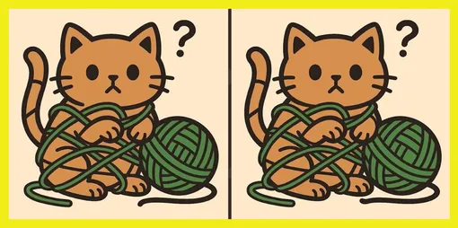 Найдите 3 отличия между котиками Найдите 3 отличия между котиками