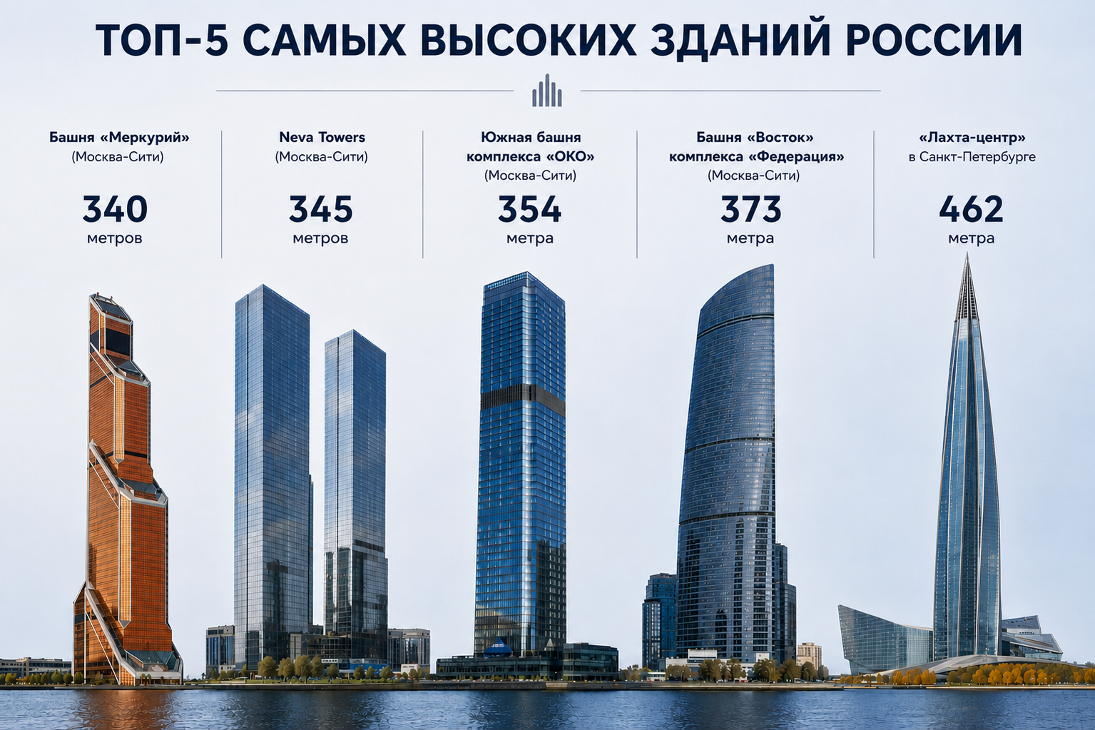 От коих не одна кружится голова: топ-5 самых высоких зданий в России
