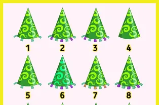 Картинка-головоломка: найдите два одинаковых праздничных колпака за 15 секунд