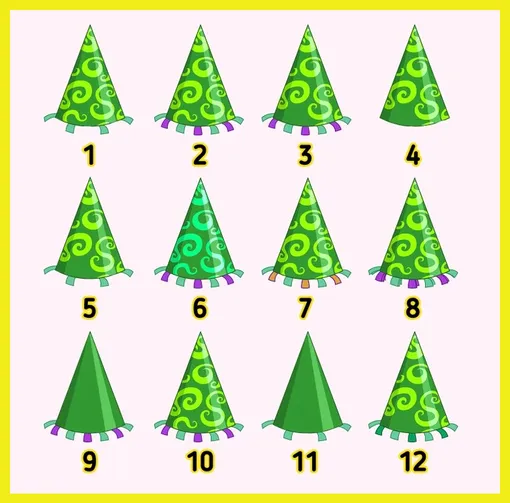 Найдите два одинаковых колпака Найдите два одинаковых колпака