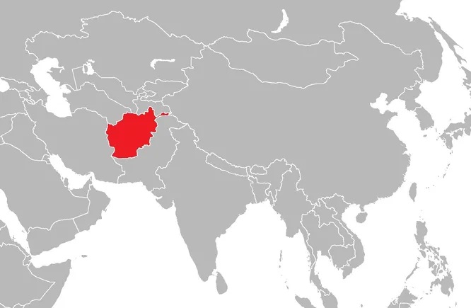 Какая страна выделена красным на контурной карте?