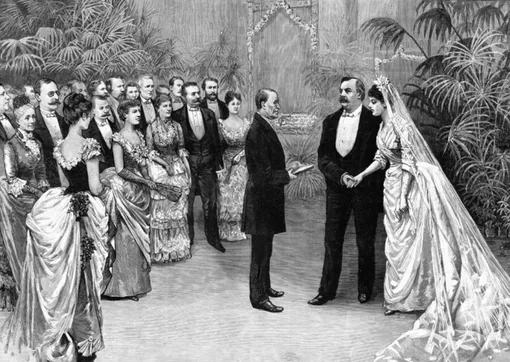 Свадьба Гровера и Фрэнсис Кливленд в Белом доме Свадьба Гровера и Фрэнсис Кливленд в Белом доме.