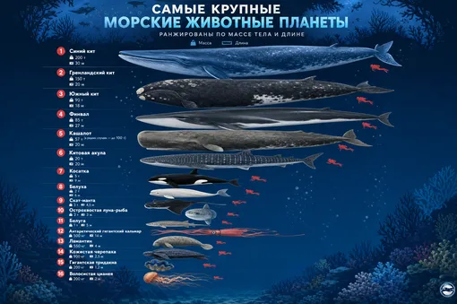 Все гиганты морей в инфографике