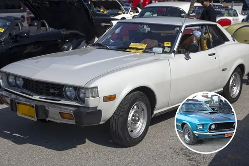Celica и Mustang (во врезке). toyota celica and ford mustang front view