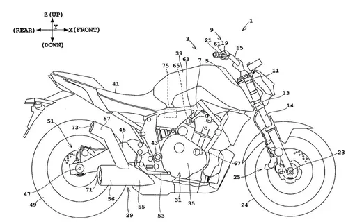 мотоцикл ямаха в патентной заявке