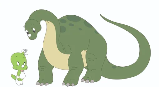 Сравнение Дули с более крупным динозавром