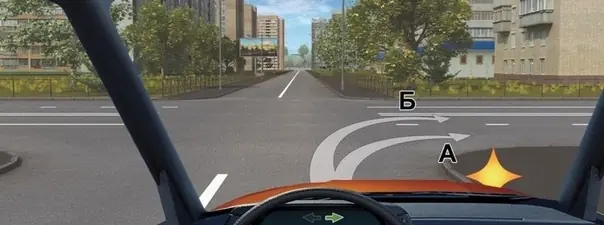 Выберите правильную траекторию поворота направо Выберите правильную траекторию поворота направо