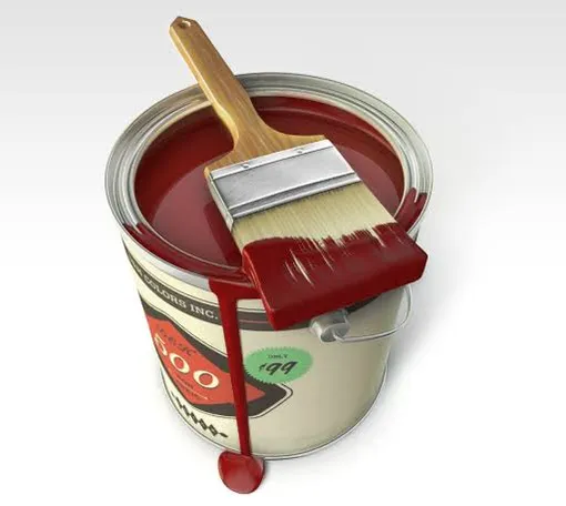 paint bucket and brush paint bucket and brush