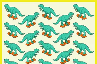 Быстрая проверка внимательности: найдите лишнего динозавра на скейтборде Быстрая проверка внимательности: найдите лишнего динозавра на скейтборде