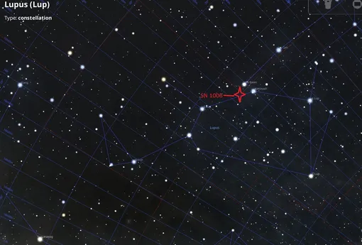 Положение SN 1006 на небе. Положение SN 1006 на небе.
