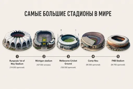 Весь город на одной арене: 5 самых больших футбольных стадионов в мире Весь город на одной арене: 5 самых больших футбольных стадионов в мире