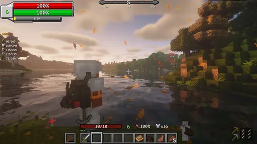 Скриншот из игры Minecraft с модификациями Скриншот из игры Minecraft с модификациями