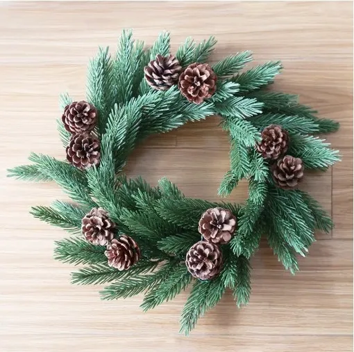 венок из хвои искусственный с шишками венок из хвои искусственный с шишками