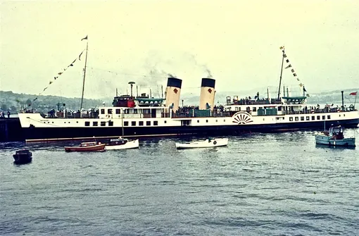 Фото колесного парохода Waverley в 1970
