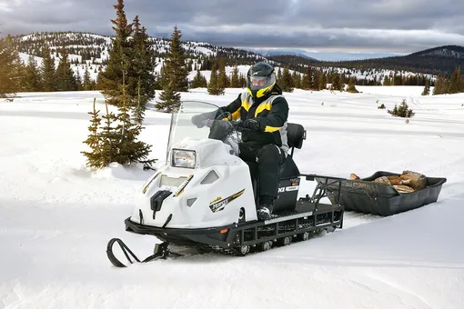 снегоход мороз с санями снегоход мороз с санями