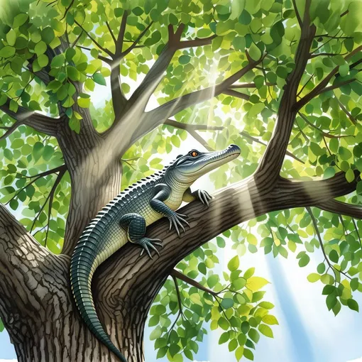 крокодил на дереве